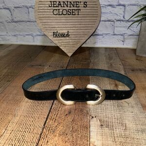 Adoppia vita navy blue leather belt